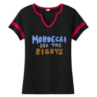 Mordecai And The Rigbys Ringer Ladies Halftime Notch Neck Tee