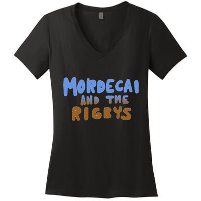 Mordecai And The Rigbys Ringer Women's V-Neck T-Shirt