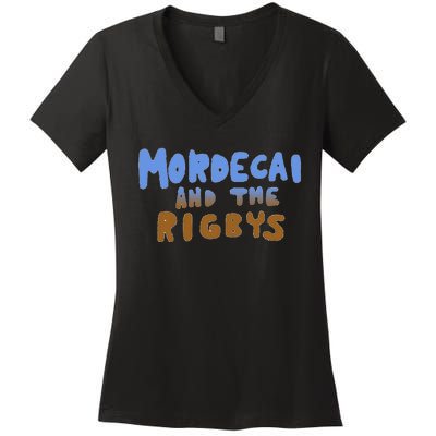 Mordecai And The Rigbys Ringer Women's V-Neck T-Shirt