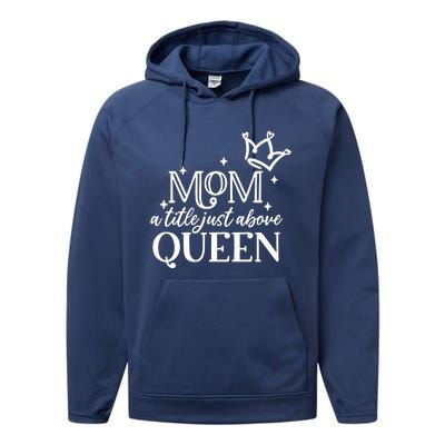 Mom A Title Above Queen Performance Fleece Hoodie