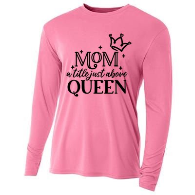 Mom A Title Above Queen Cooling Performance Long Sleeve Crew