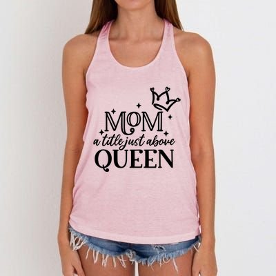 Mom A Title Above Queen Women's Knotted Racerback Tank