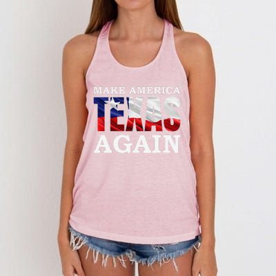 Make America Texas Again Texas Pride Patriotic Women's Knotted Racerback Tank