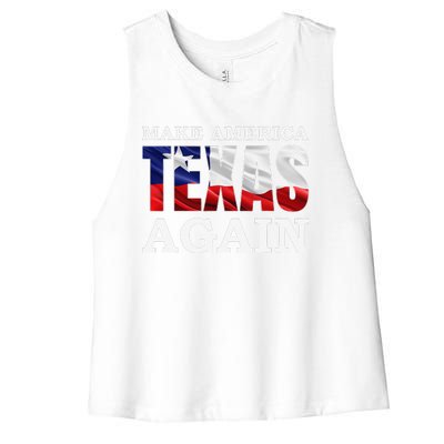 Make America Texas Again Texas Pride Patriotic Women's Racerback Cropped Tank