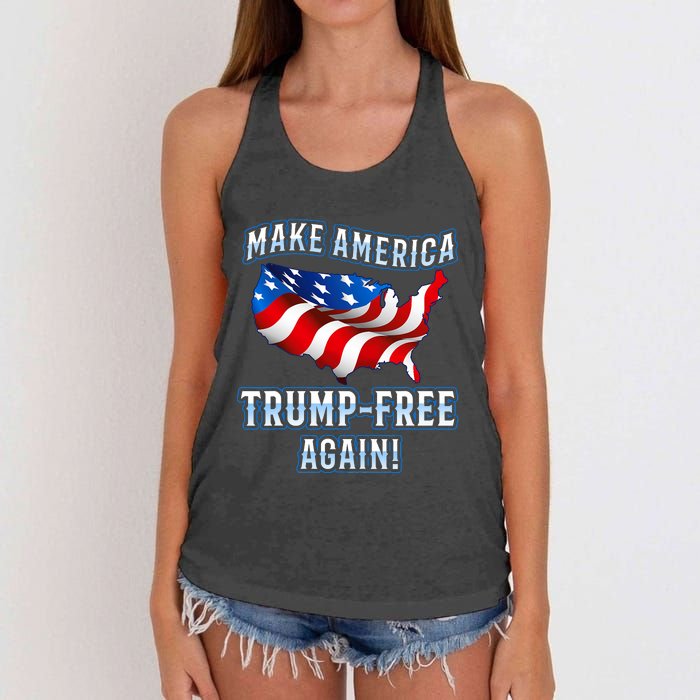 Make America Trump Free Again Democrat Gift Women's Knotted Racerback Tank