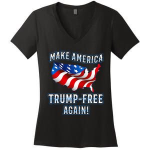 Make America Trump Free Again Democrat Gift Women's V-Neck T-Shirt