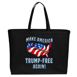 Make America Trump Free Again Democrat Gift Cotton Canvas Jumbo Tote