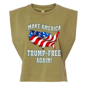 Make America Trump Free Again Democrat Gift Garment-Dyed Women's Muscle Tee