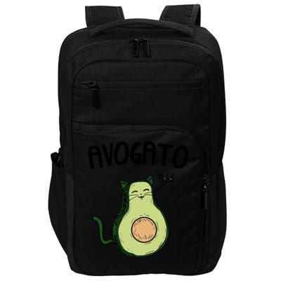 Mens Avogato Trending Avocado Cat Cute Cat Face Novelty Cat Impact Tech Backpack