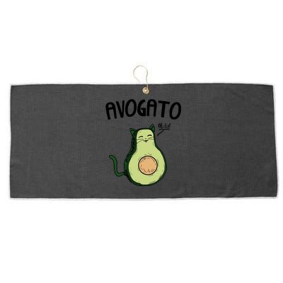 Mens Avogato Trending Avocado Cat Cute Cat Face Novelty Cat Large Microfiber Waffle Golf Towel