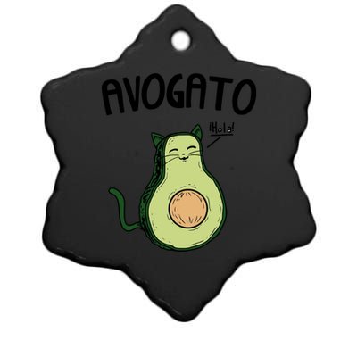 Mens Avogato Trending Avocado Cat Cute Cat Face Novelty Cat Ceramic Star Ornament