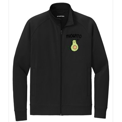 Mens Avogato Trending Avocado Cat Cute Cat Face Novelty Cat Stretch Full-Zip Cadet Jacket