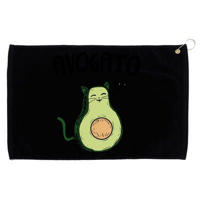 Mens Avogato Trending Avocado Cat Cute Cat Face Novelty Cat Grommeted Golf Towel