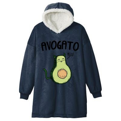 Mens Avogato Trending Avocado Cat Cute Cat Face Novelty Cat Hooded Wearable Blanket