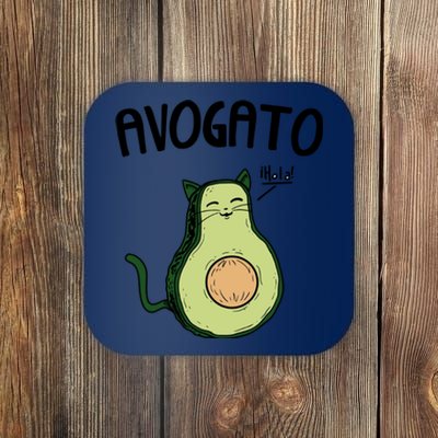 Mens Avogato Trending Avocado Cat Cute Cat Face Novelty Cat Coaster