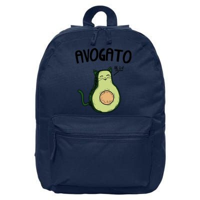 Mens Avogato Trending Avocado Cat Cute Cat Face Novelty Cat 16 in Basic Backpack