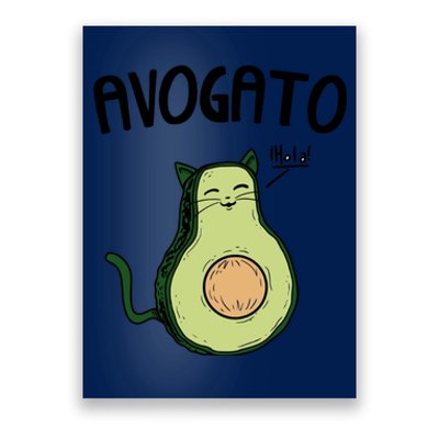 Mens Avogato Trending Avocado Cat Cute Cat Face Novelty Cat Poster