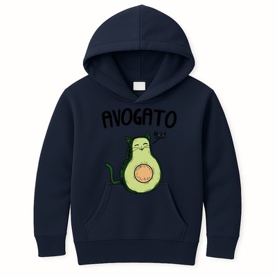 Mens Avogato Trending Avocado Cat Cute Cat Face Novelty Cat Kids Hoodie