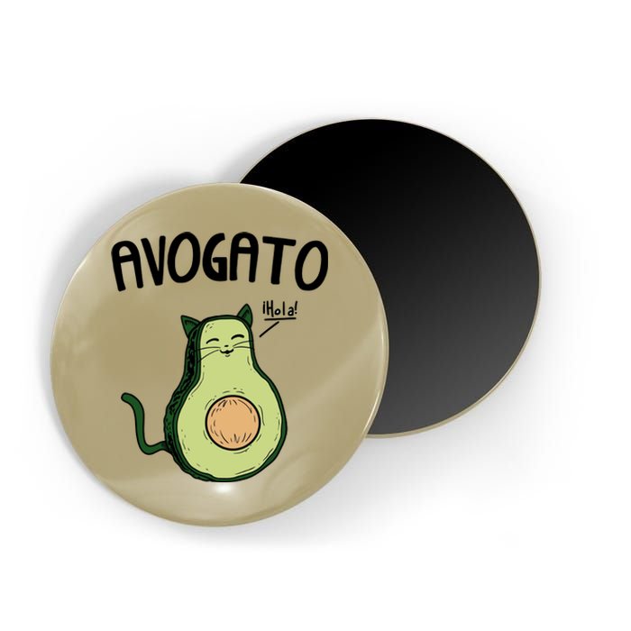 Mens Avogato Trending Avocado Cat Cute Cat Face Novelty Cat Magnet