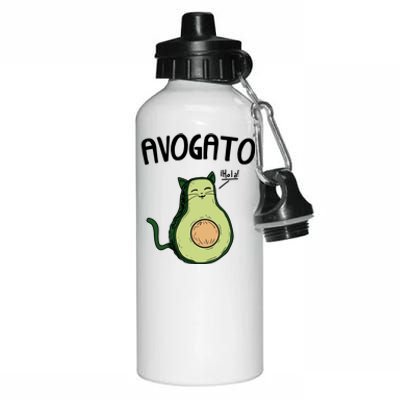 Mens Avogato Trending Avocado Cat Cute Cat Face Novelty Cat Aluminum Water Bottle