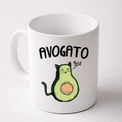 Mens Avogato Trending Avocado Cat Cute Cat Face Novelty Cat Coffee Mug