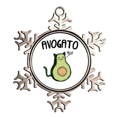 Mens Avogato Trending Avocado Cat Cute Cat Face Novelty Cat Metallic Star Ornament