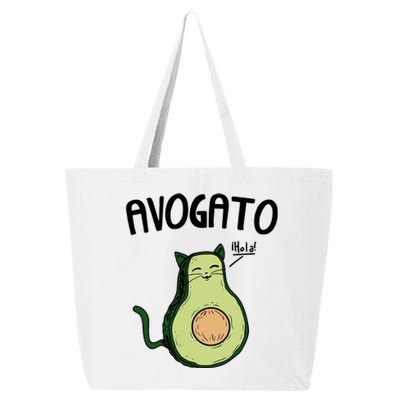 Mens Avogato Trending Avocado Cat Cute Cat Face Novelty Cat 25L Jumbo Tote