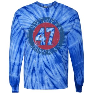 Make America Trump Again Trump 47 2024 Cool Gift Tie-Dye Long Sleeve Shirt