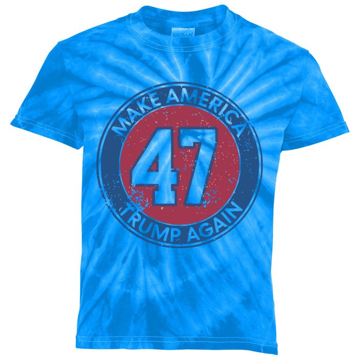 Make America Trump Again Trump 47 2024 Cool Gift Kids Tie-Dye T-Shirt