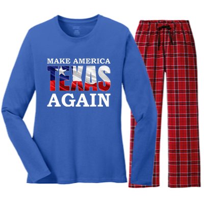 Make America Texas Again Women's Long Sleeve Flannel Pajama Set 