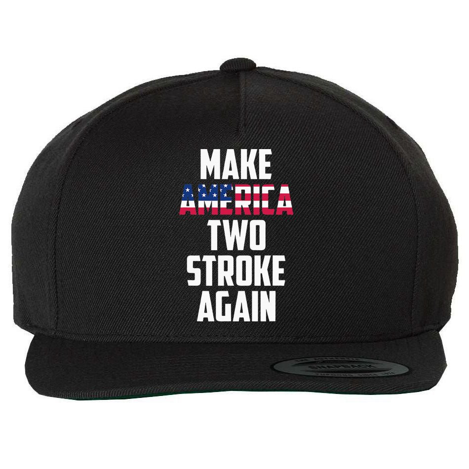 Make America Two Stroke Again Bikers Motorcycle Wool Snapback Cap