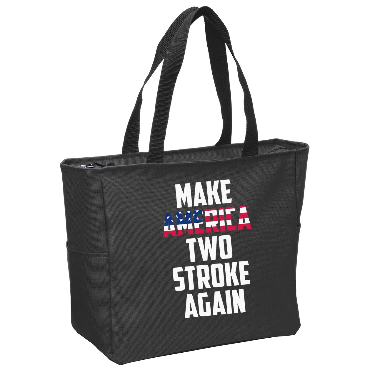 Make America Two Stroke Again Bikers Motorcycle Zip Tote Bag