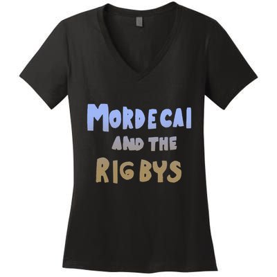Mordecai And The Rigbys Ringer Women's V-Neck T-Shirt