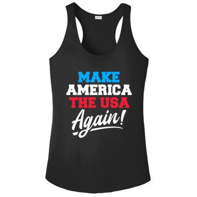 Make America The Usa Again Usa Patriotic Political Statet Gift Ladies PosiCharge Competitor Racerback Tank