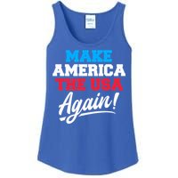 Make America The Usa Again Usa Patriotic Political Statet Gift Ladies Essential Tank