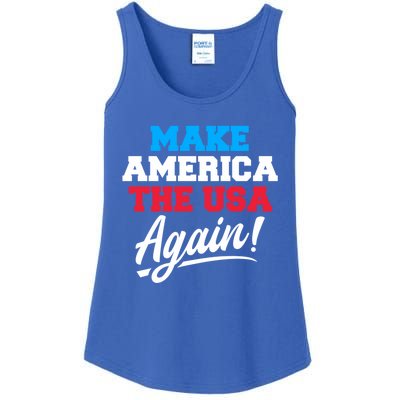 Make America The Usa Again Usa Patriotic Political Statet Gift Ladies Essential Tank