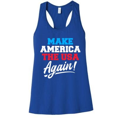 Make America The Usa Again Usa Patriotic Political Statet Gift Women's Racerback Tank