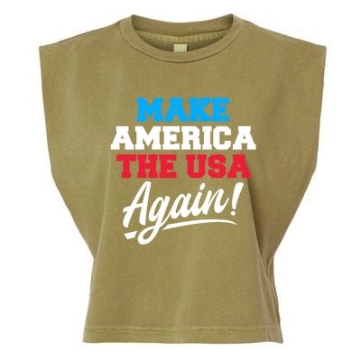 Make America The Usa Again Usa Patriotic Political Statet Gift Garment-Dyed Women's Muscle Tee