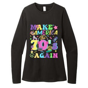 Make America The 70s Again Groovy Retro 70s Seventies Vibe Gift Womens CVC Long Sleeve Shirt