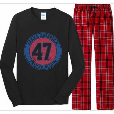 Make America Trump Again Trump 47 2024 Gift Long Sleeve Pajama Set