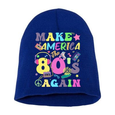 Make America The 80s Again Groovy Retro 80s Eighties Vibe Gift Short Acrylic Beanie