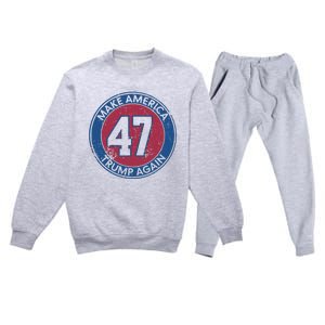 Make America Trump Again Trump 47 2024 Premium Crewneck Sweatsuit Set