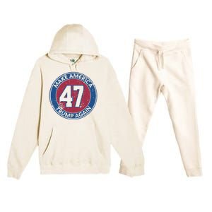 Make America Trump Again Trump 47 2024 Premium Hooded Sweatsuit Set