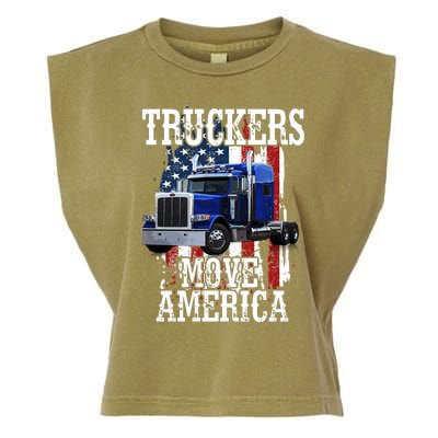 Move America Truckers USA Garment-Dyed Women's Muscle Tee