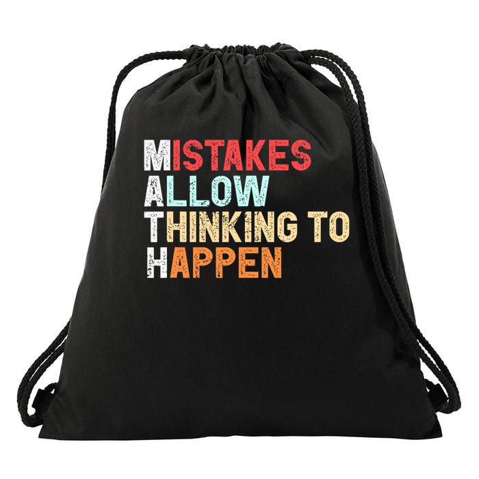 Mistakes Allow Thinking To Happen Math Teacher Math Amazon.com Drawstring Bag
