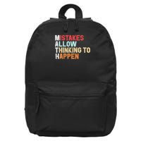 Mistakes Allow Thinking To Happen Math Teacher Math Amazon.com 16 in Basic Backpack