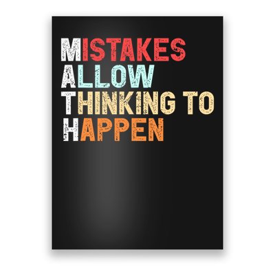 Mistakes Allow Thinking To Happen Math Teacher Math Amazon.com Poster