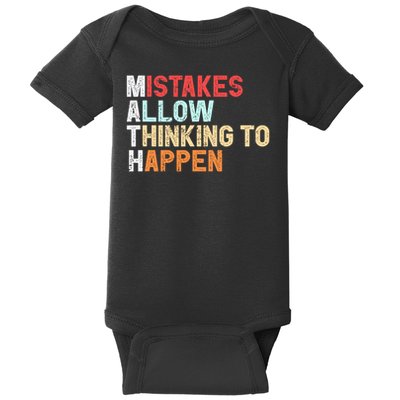 Mistakes Allow Thinking To Happen Math Teacher Math Amazon.com Baby Bodysuit