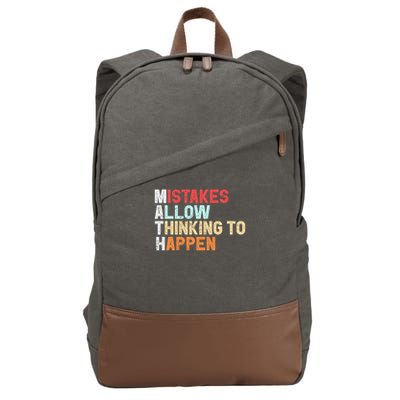 Mistakes Allow Thinking To Happen Math Teacher Math Amazon.com Cotton Canvas Backpack