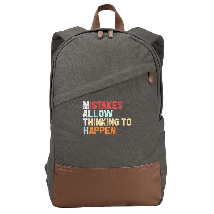 Mistakes Allow Thinking To Happen Math Teacher Math Amazon.com Cotton Canvas Backpack